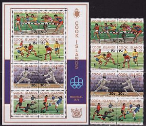 Кук, 1976, Олимпиада Монреаль, Футбол, 8 марок, блок